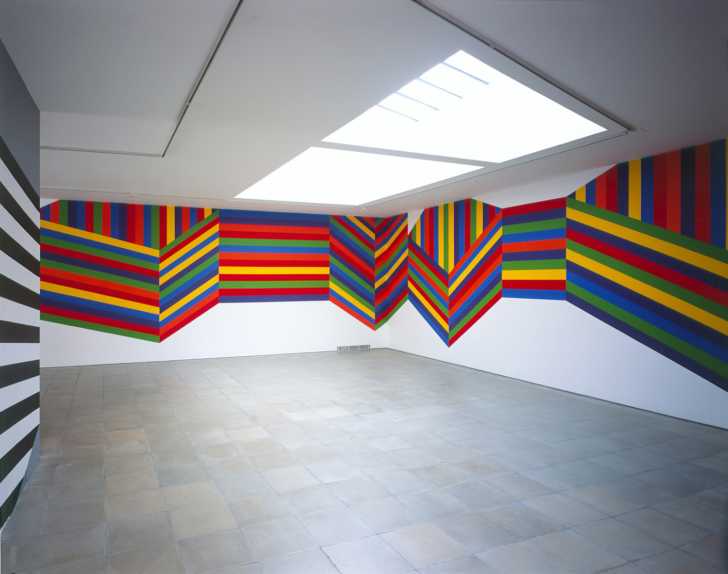 Sol LeWitt Wall Drawing #1138: Forms composed of bands of color, 2004 Acrylic paint Installation dimensions variable