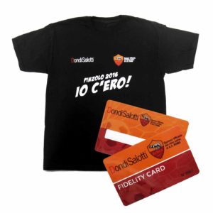 T-shirt e fidelity card realizzate per il ritiro della AS Roma