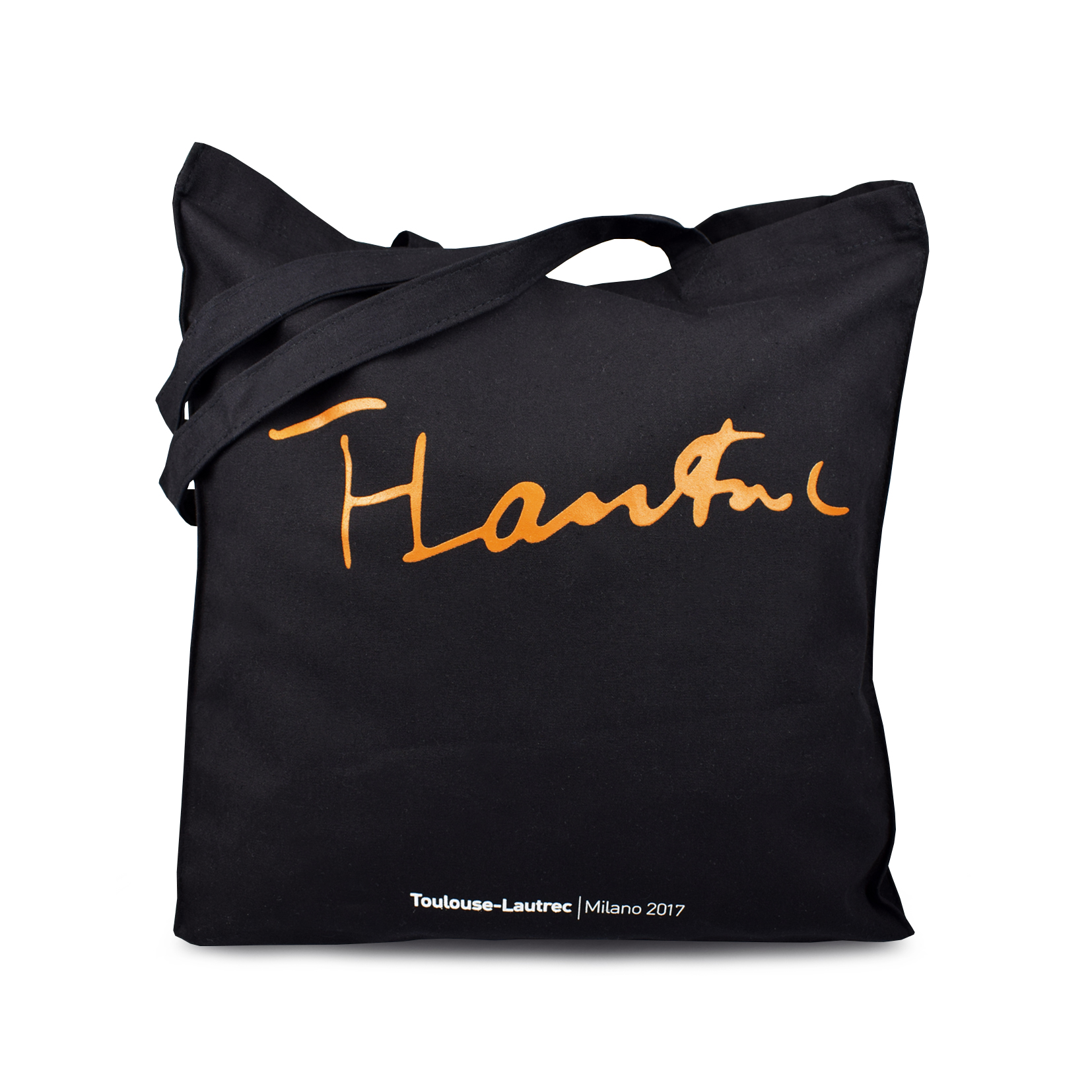 Shopping bag con stampa arancione Toulouse Lautrec