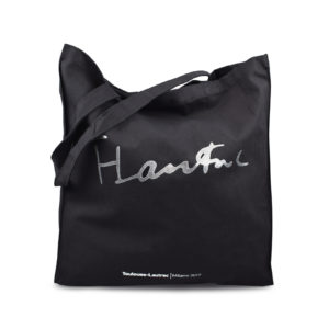 Shopping bag con stampa grigia Toulouse Lautrec