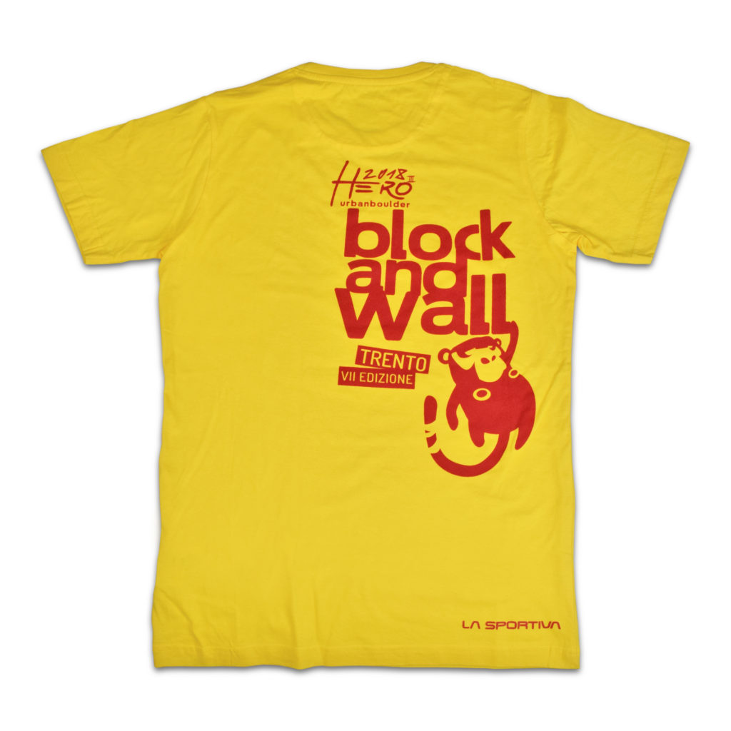 T-shirt gialla Block and Wall La Sportiva