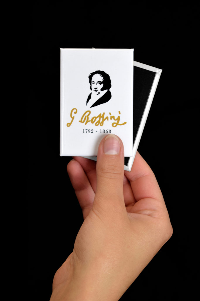 Magnete personalizzato La Scala shop per il 150° della morte di Rossini