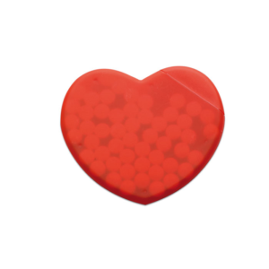 Caramelle con packaging personalizzato a forma di cuore rosso