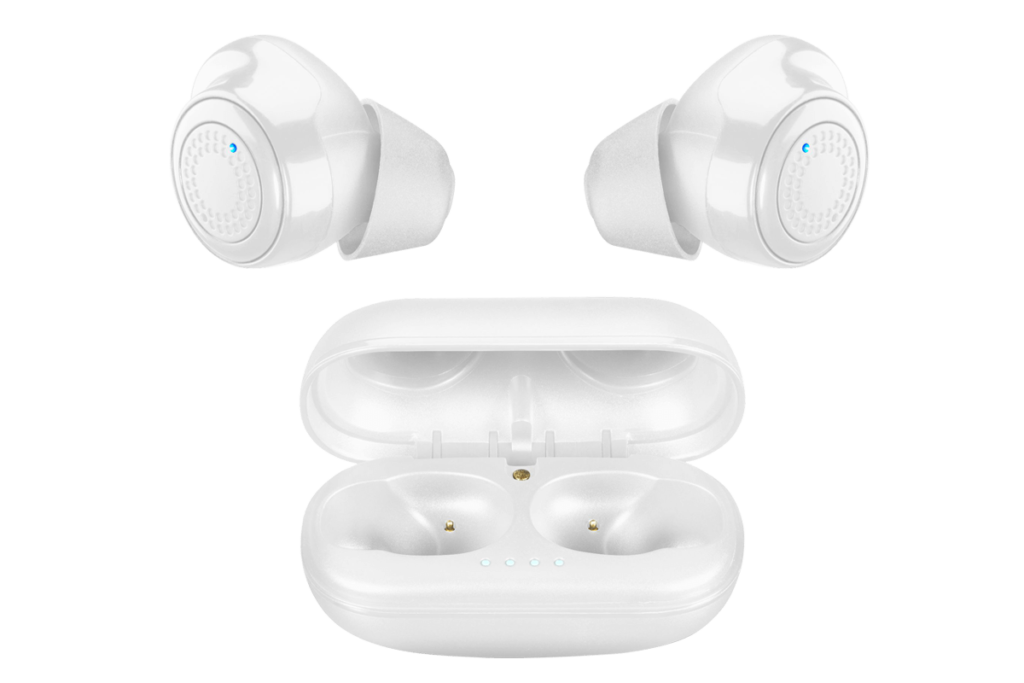 Auricolari bianchi wireless con custodia