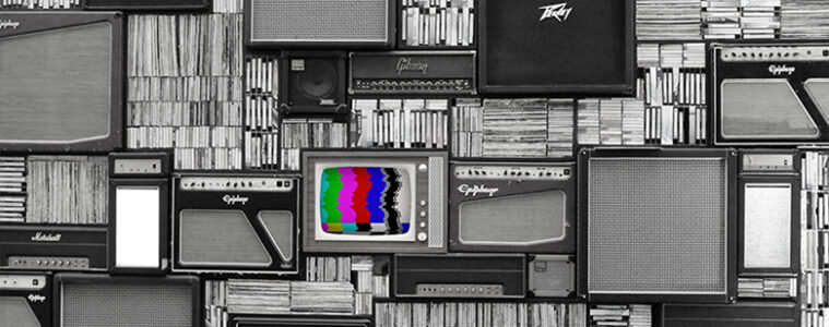 radio e tv vintage in bianco e nero