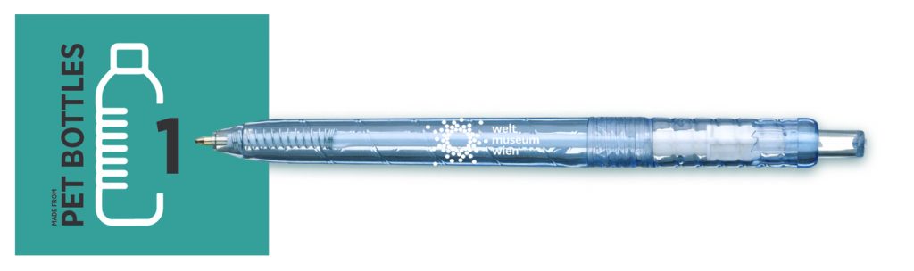 Penna in RPET realizzata da Sadesign per Weltmuseum